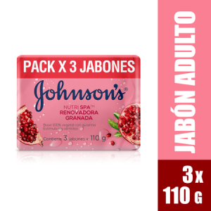 3 JABON JJ ADULTO ROSAS Y SANDALO 110 GR