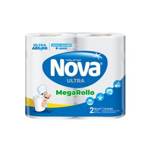 Toalla De Papel Nova MegaRollo 26 Metros 2 Rollos