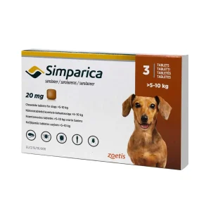 VET SIMPARICA  20MG  X 3 COMP (5KG A 10KG)