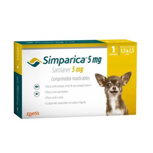 VET SIMPARICA 5 MG X 1 COMP(1.3 KG  A 2.5 KG)