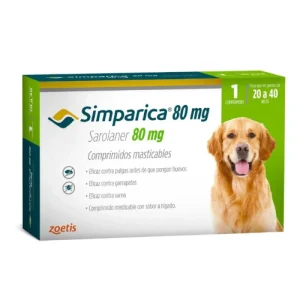 VET SIMPARICA  80MG   X 1 COMP (20KG A 40 KG)