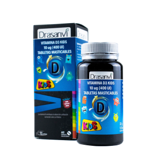 VITAMINA D3 KIDS / NIÑOS VEGANO 400 UI (10 MCG) – FRASCO X 60 TABLETAS MASTICABLES X 533 MG