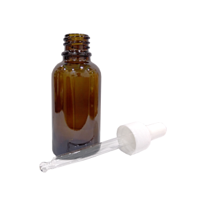 FRASCO DE VIDRIO ÁMBAR CON GOTERO X 30 ML