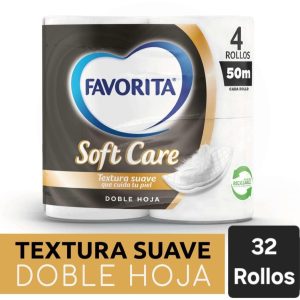 Papel Higiénico Favorita Soft Care 32 Rollos 50 Metros