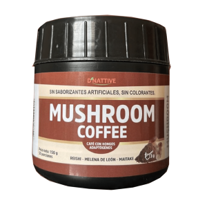 CAFÉ INSTANTÁNEO CON EXTRACTO DE GANODERMA LUCIDUM, MELENA DE LEÓN Y MAITAKE – FRASCO X 150 G (50 PORCIONES)