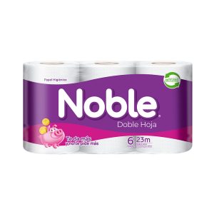 Higiénico Noble Doble Hoja 23 Metros 6 Rollos