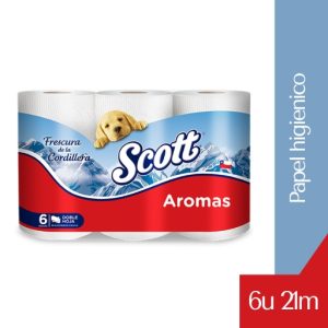 Papel Higiénico Scott Aromas Doble Hoja 22 Metros 6 Rollos
