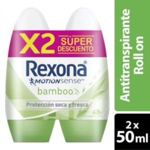 2 DTE.REXONA ROL. BAMBOO 50 ML S.O. M